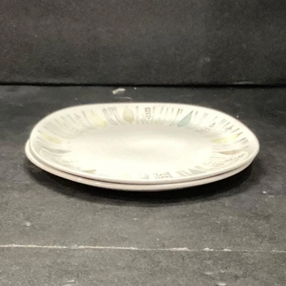 Alfred Meakin Corinth Glo-White Dessert Plates, Set of‎ 2, Vintage Dinnerware